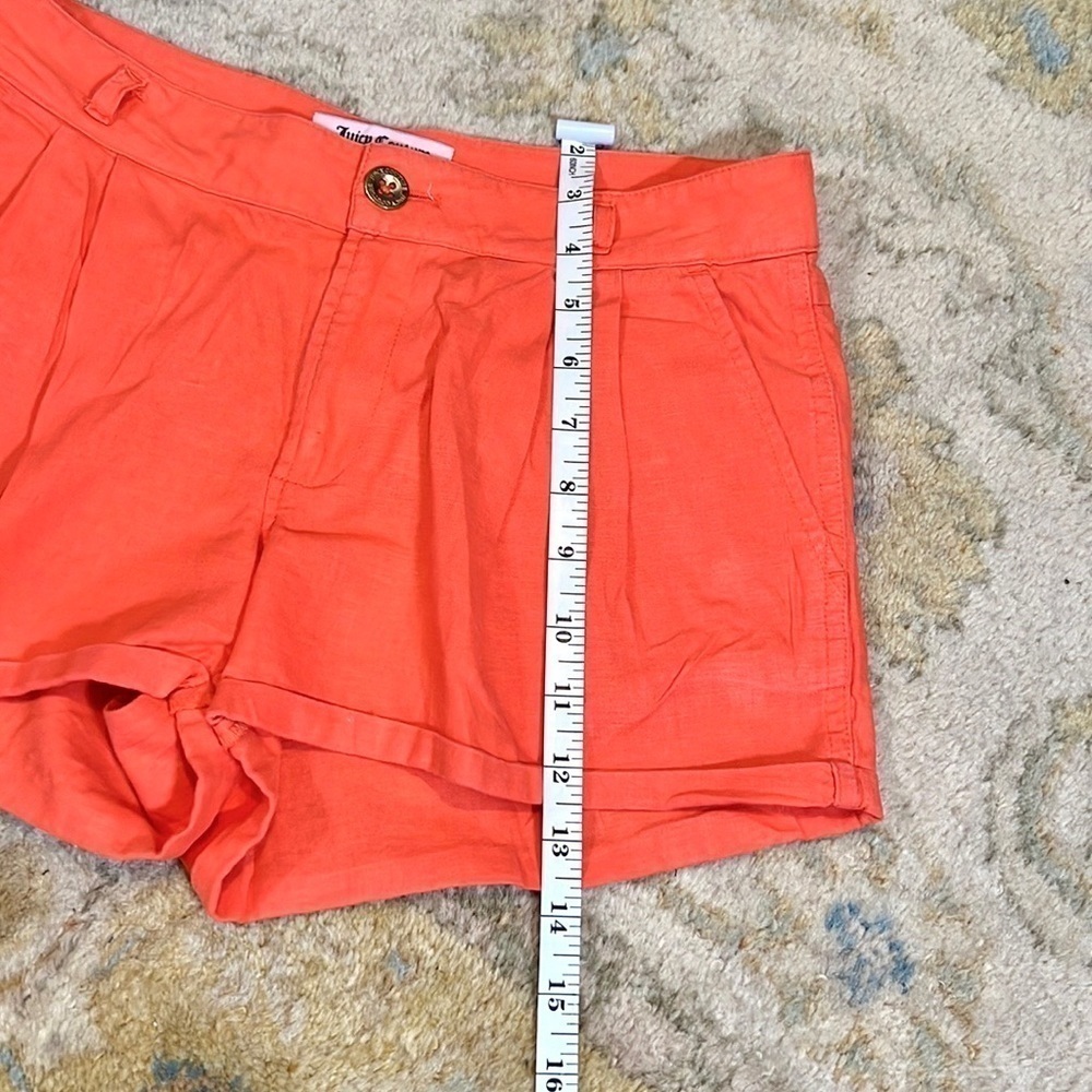 Juicy Couture,Yacht-Wear Coral Shorts,Cuffed w/Pockets, Beautiful w/Bright White - Picture 8 of 8